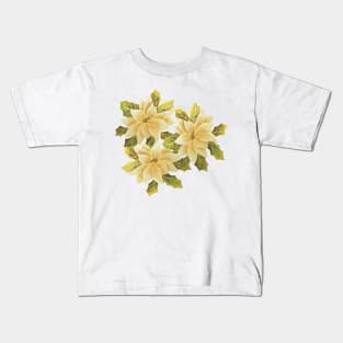 Golden Poinsettias Kids T-Shirt